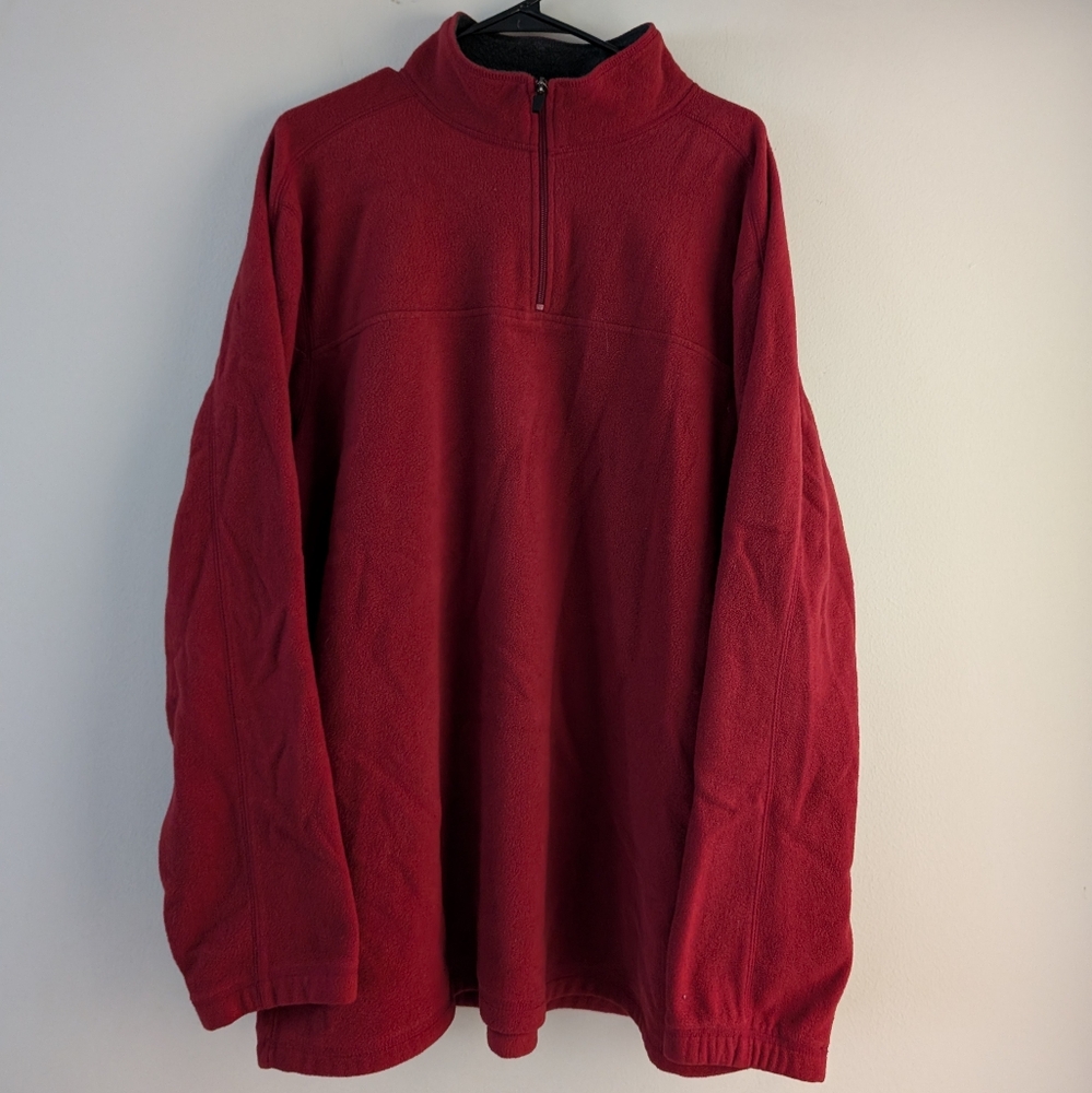 Croft and Barrow Pullover Fleece Sweater Mock Neck Mens SZ XLT Fall Apparel Red